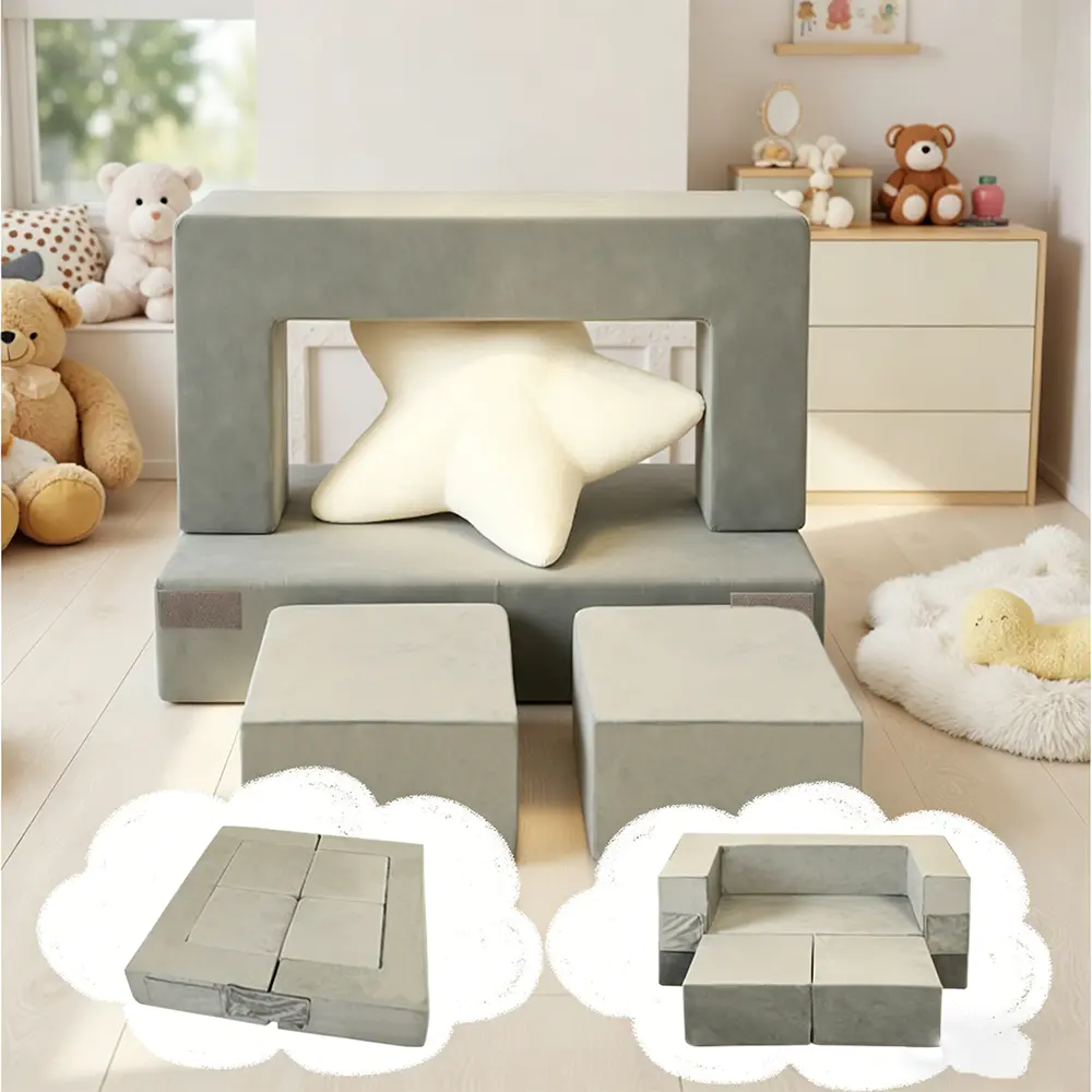 Set de canapele pentru copii, pliabil, din patru piese