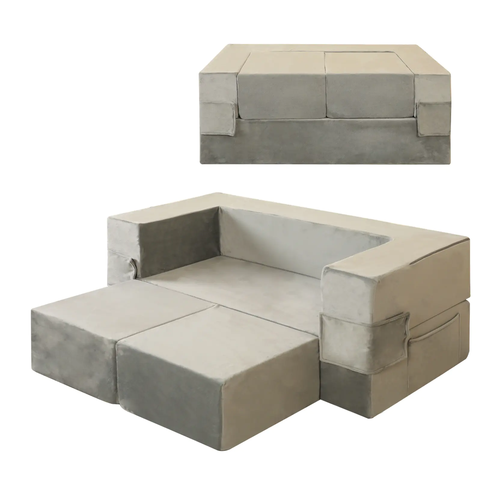 Set de canapele pentru copii, pliabil, din patru piese